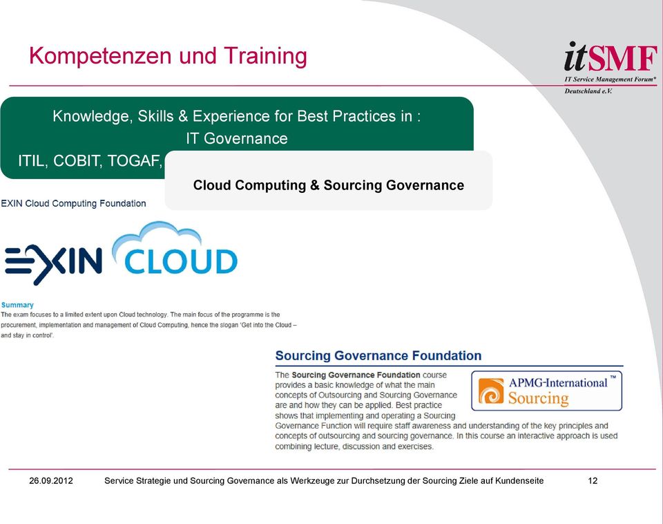 Cloud Computing & Sourcing Governance 26.09.