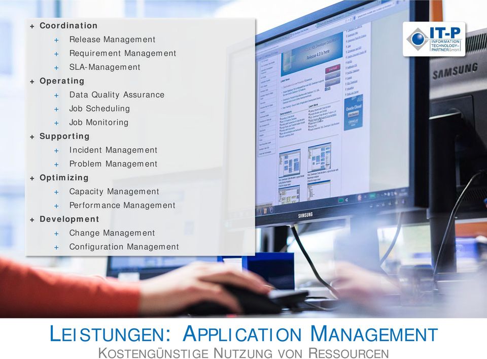 Management + Optimizing + Capacity Management + Performance Management + Development + Change