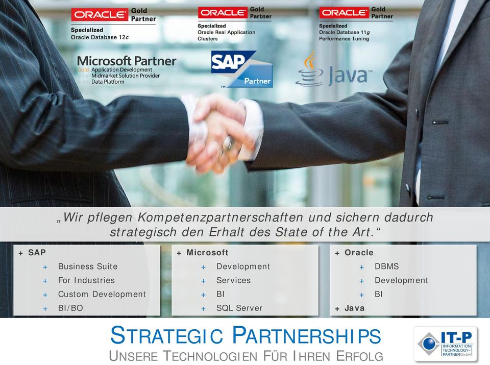 + SAP + Business Suite + For Industries + Custom Development + BI/BO + Microsoft