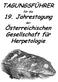 TAGUNGSFÜHRER. 19. Jahrestagung. Österreichischen Gesellschaft für Herpetologie
