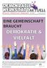 EINE GEMEINSCHAFT BRAUCHT DEMOKRATIE & VIELFALT