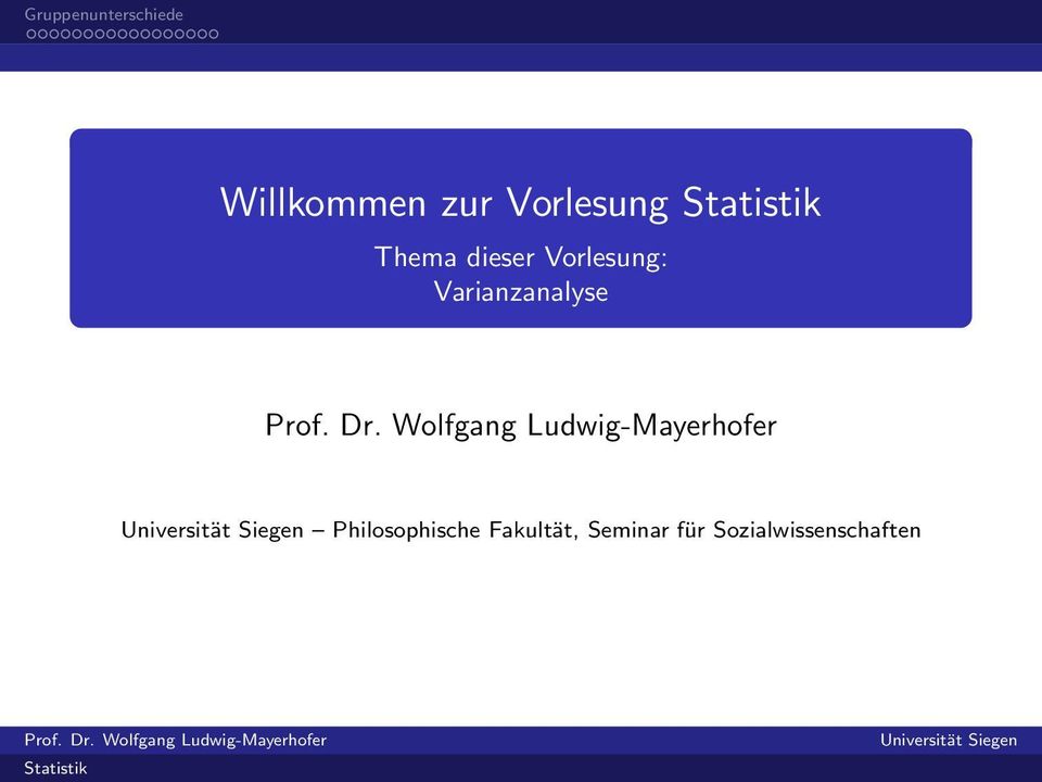 Wolfgang Ludwig-Mayerhofer Universität Siegen Philosophische