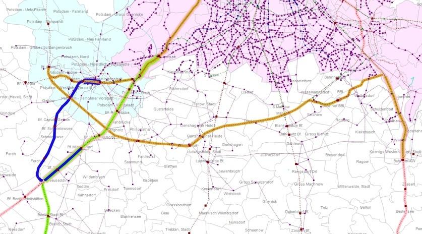 Problemstellung Gegenstand der Studie: Mögliche infrastrukturelle Maßnahmen (Strecken/Bahnhöfe) zur Verbesserung der verkehrlichen Anbindung und Erschließung im Raum Potsdam/Michendorf: