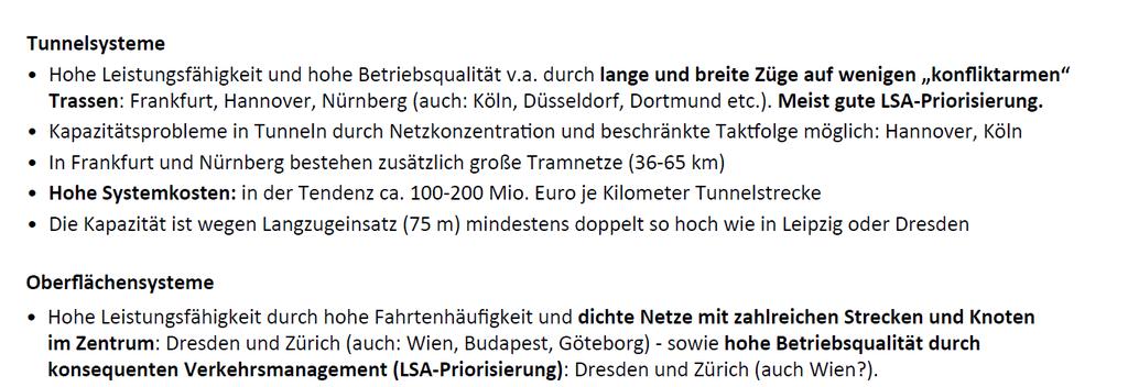 Beispiele für leistungsfähige Oberflächensysteme Stadtbahn/Tram (Göteborg, Zürich und Dresden -