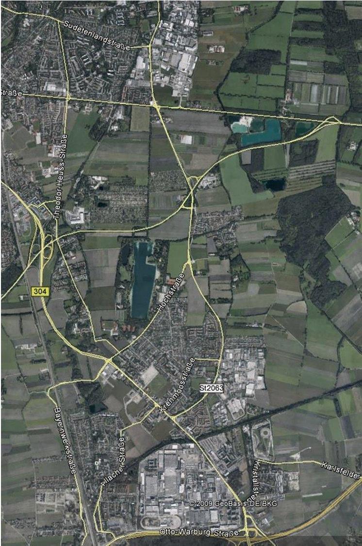 Verlängerung der Linie 160 bis GWG Dachau Ost (Variante 2) Verlängerung nicht ins er Zentrum, sondern vorbei an den
