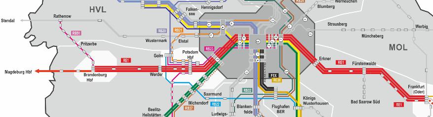 Netz Elbe-Spree Magdeburger Bahn Magdeburg Brandenburg (Havel) Potsdam Hbf Berlin Frankfurt (Oder) Taktverdichtung im Abschnitt zwischen