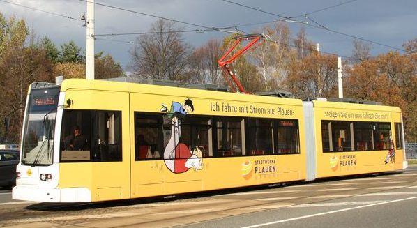 2013 Vater&Sohn fahren in Plauen neue Straßenbahnen 6 neue Fahrzeuge wurden von Bombardier in Sachsen