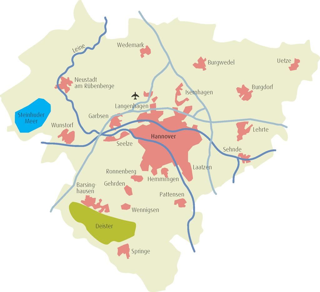 Die Region Hannover geografisch Die Region