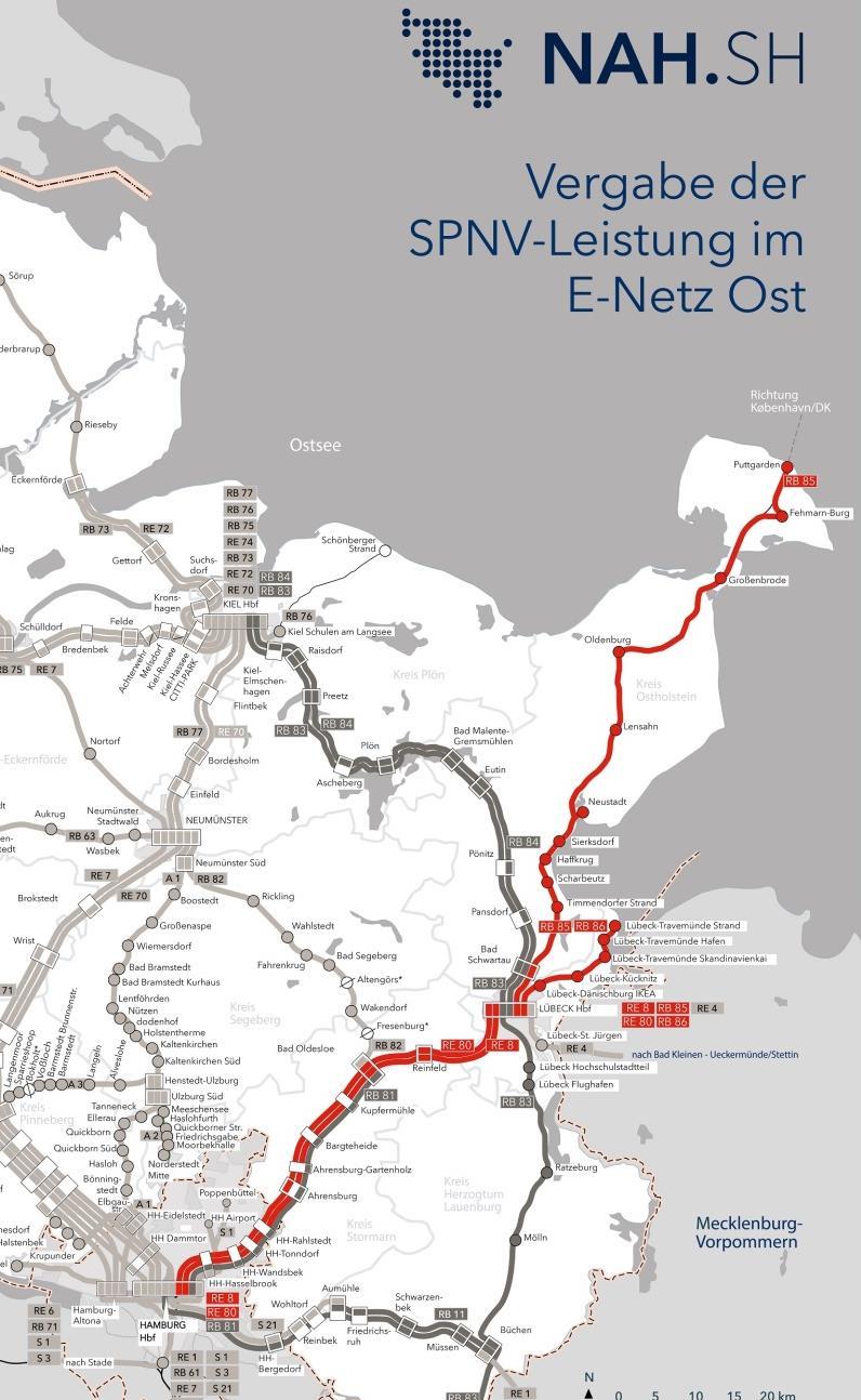Rahmenbedingungen Anforderungen an SEV-Verkehre werden im Verkehrsvertrag zwischen Eisenbahnverkehrsunternehmen und dem Land Schleswig-Holstein geregelt Der aktuell gültige Vertrag mit DB Regio läuft