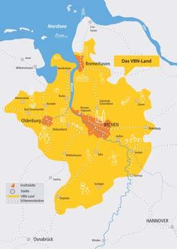 Das VBN-Land Strukturdaten des VBN Fläche: 8.500 km² Einwohner: 1,9 Mio.