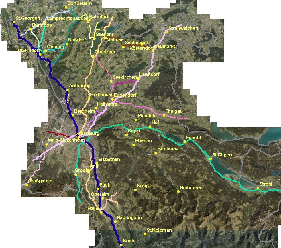 Landesradroutennetz Zentralraum Das Landesradroutennetz verbindet die Gemeinden und