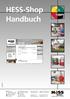 HESS-Shop. Handbuch. Etikettenformulare veredelte Produkte Garnituren Laserrollen Beipackzettel